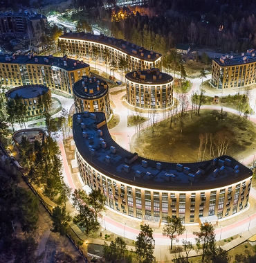 Проект архитектурного освещения жилого комплекса "Светлый мир", г. Санкт-Петербург